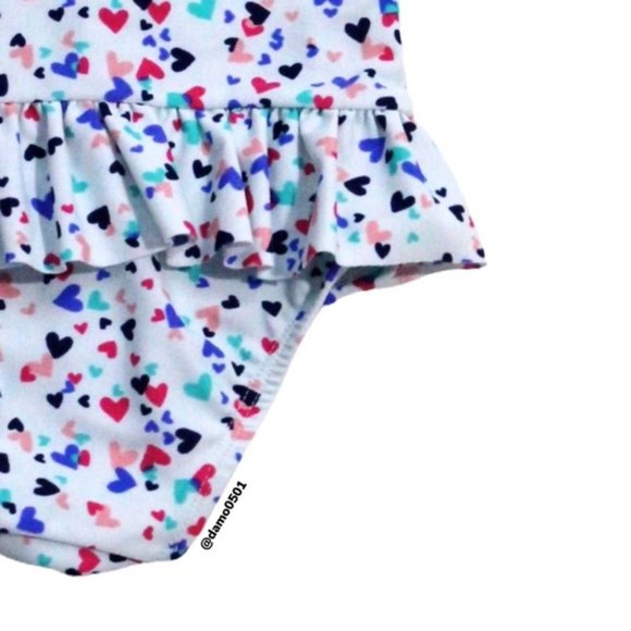 NWT Baby Gap Heart ❤️ Print Teal Halter Swimsuit - Picture 3 of 10